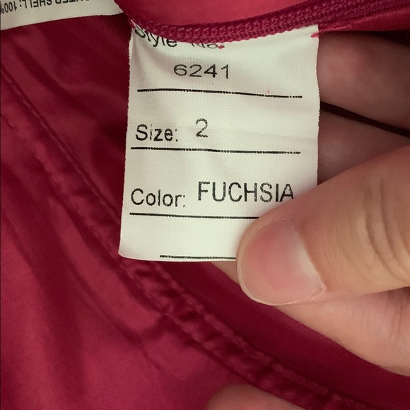 Size 2 STRAPLESS FUSCHIA PINK Night Moves Gown - Picture 7 of 8